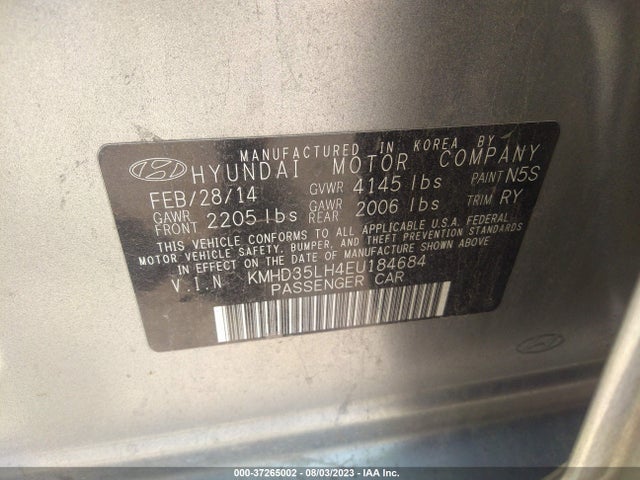 2014 HYUNDAI ELANTRA GT VIN: KMHD35LH4EU184684