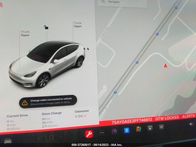 2023 TESLA MODEL Y LONG RANGE VIN: 7SAYGAEE3PF746613
