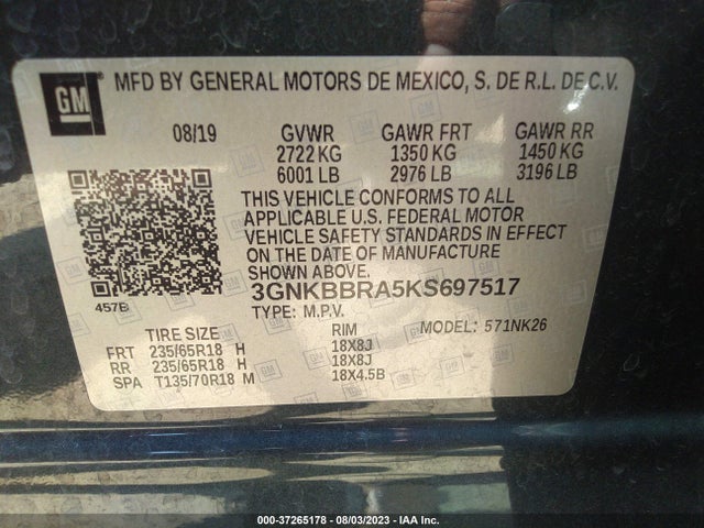 Chevrolet Blazer 2019 3GNKBBRA5KS697517 Image 9