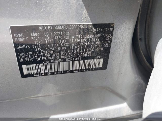 4S4WMAFD1K3446086 Subaru Ascent Premium