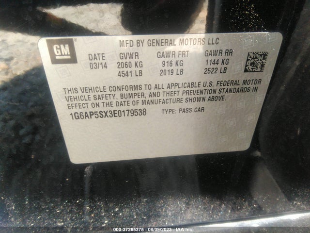 1G6AP5SX3E0179538 Cadillac Cts Sedan Rwd