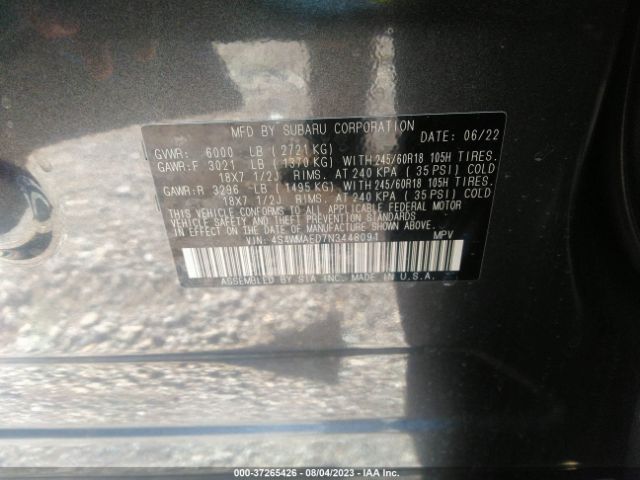 4S4WMAED7N3448091 Subaru Ascent Premium