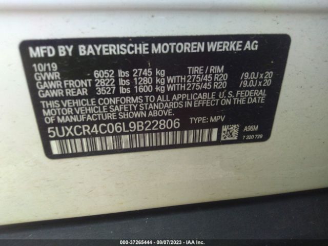 5UXCR4C06L9B22806 BMW X5 Sdrive40i