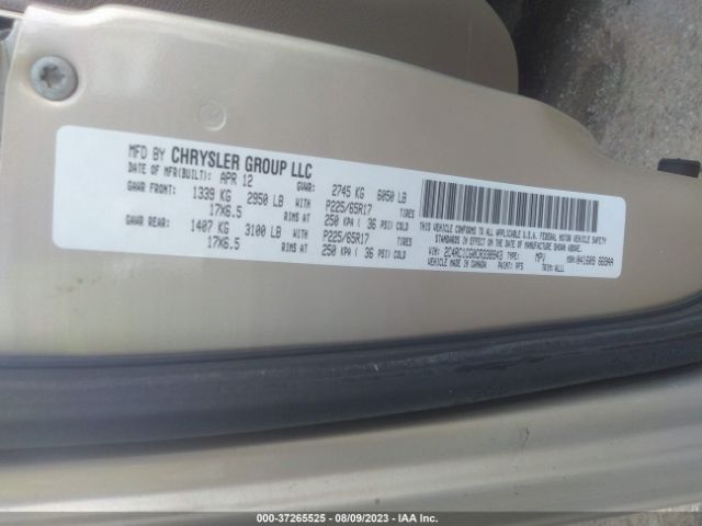 2012 CHRYSLER TOWN & COUNTRY 2C4RC1CG0CR338943 Photo 8