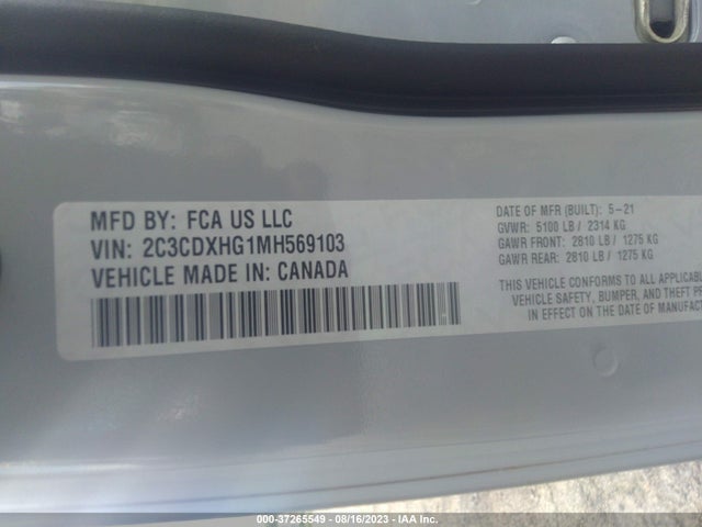 Dodge CHARGER GT 2021 2C3CDXHG1MH569103 Image 9