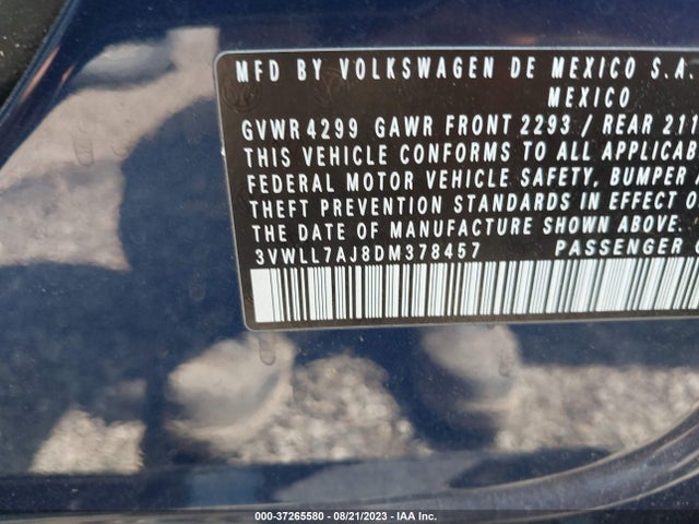 2013 VOLKSWAGEN JETTA SEDAN TDI W/PREMIUM/NAV VIN: 3VWLL7AJ8DM378457