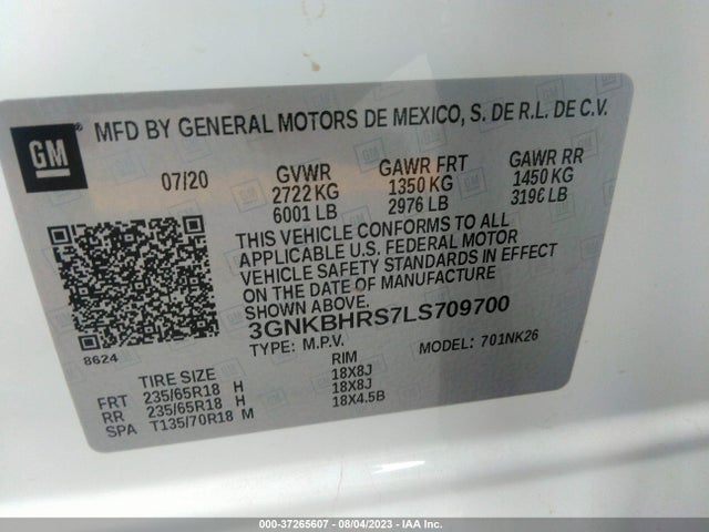 Chevrolet Blazer Lt 2020 3GNKBHRS7LS709700 Image 9