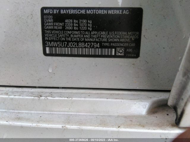 3MW5U7J02L8B42794 BMW 3 Series M340i