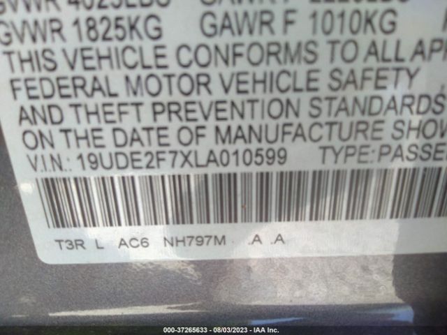 19UDE2F7XLA010599 Acura Ilx Pkg