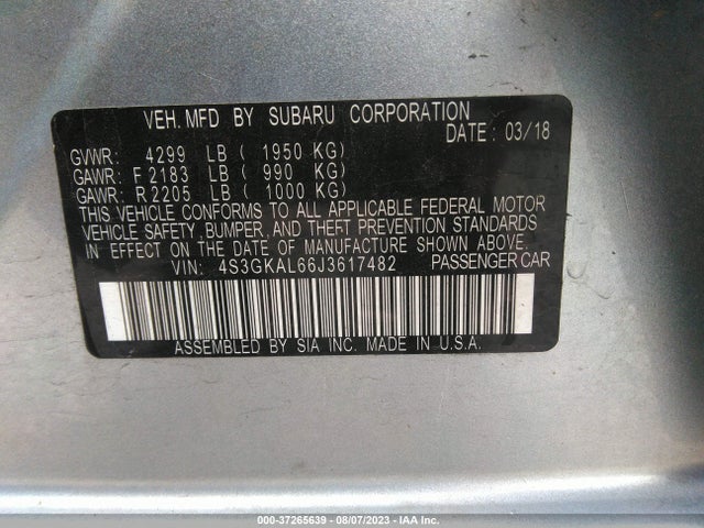 4S3GKAL66J3617482 Subaru Impreza Sport