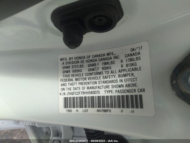 2017 HONDA CIVIC SEDAN 2HGFC2F79HH540070 Photo 8