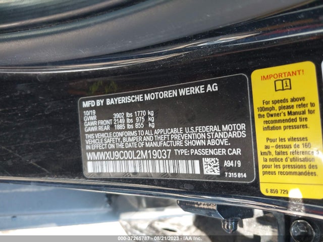 2020 MINI HARDTOP WMWXU9C00L2M19037 Photo 8