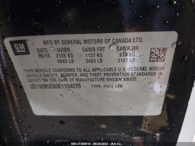 Chevrolet Impala Limited Lt 2014 2G1WB5E30E1104075 Image 9