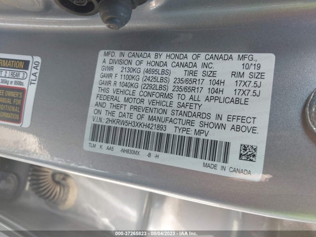 Honda CR-V LX 2019 2HKRW5H3XKH421893 Image 9