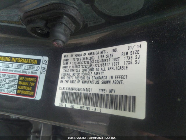 Honda CR-V EX 2014 5J6RM4H56EL045821 Image 9