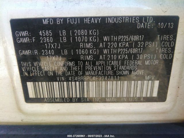 4S4BRBPC4E3247811 Subaru Outback 2.5i Limited
