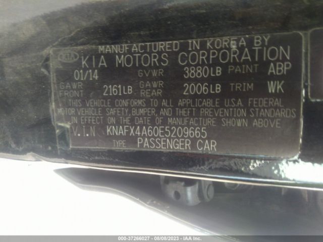 KNAFX4A60E5209665 KIA FORTE LX