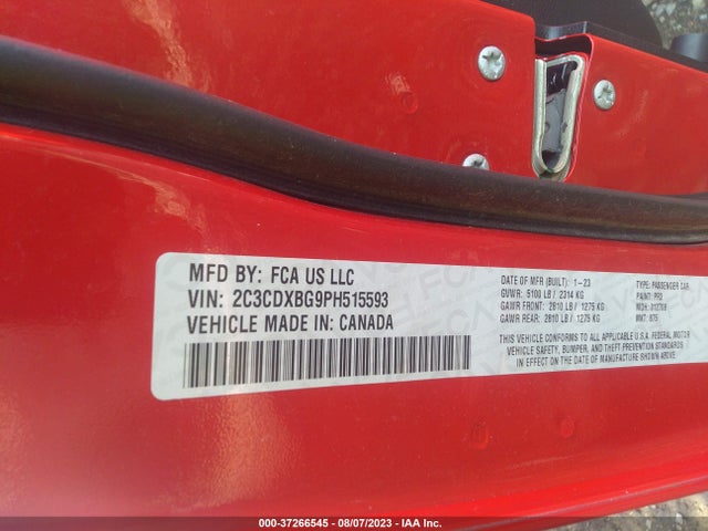 Dodge Charger Sxt 2023 2C3CDXBG9PH515593 Image 9