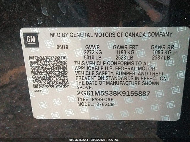 2G61M5S38K9155887 Cadillac XTS LUXURY