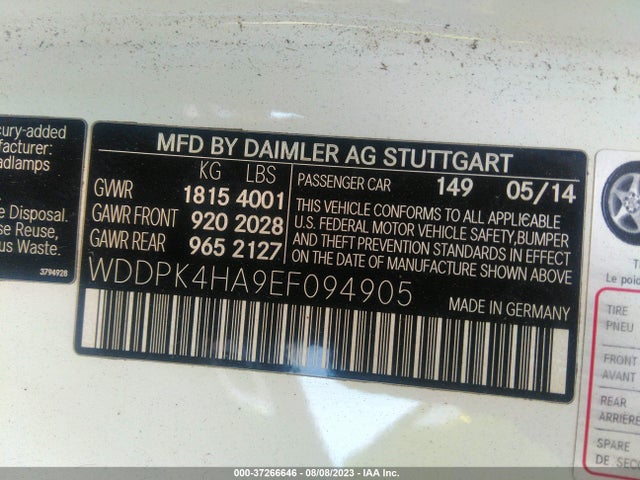 2014 Mercedes-Benz SLK-Class, VIN: WDDPK4HA9EF094905