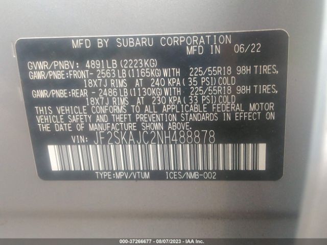 JF2SKAJC2NH488878 Subaru Forester Sport