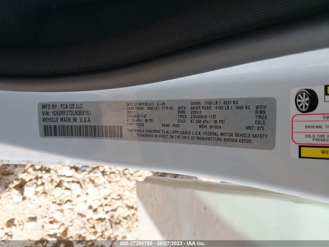 1C6SRFJT2LN358161 RAM 1500 Laramie