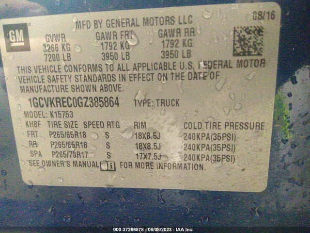 Chevrolet Silverado 1500 Lt 2016 1GCVKREC0GZ385864 Image 15