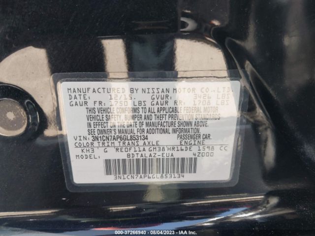 3N1CN7AP6GL853134 Nissan Versa S Plus