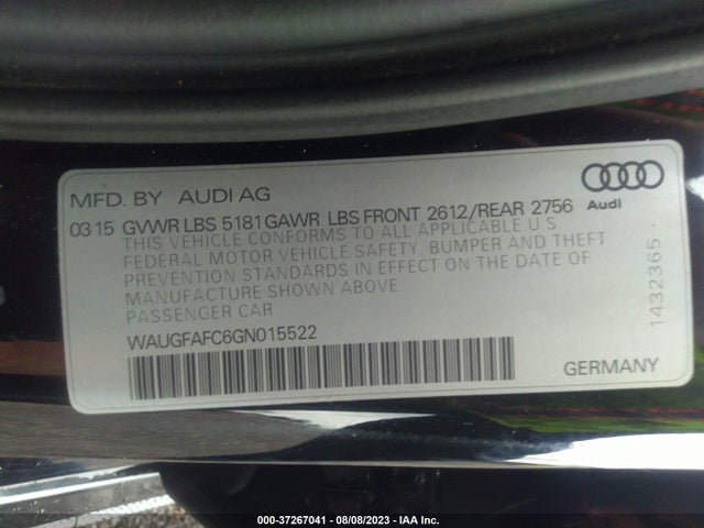 WAUGFAFC6GN015522 Audi A6 2.0t Premium Plus