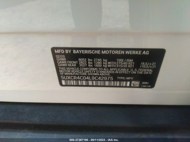5UXCR4C04L9C42975 BMW X5 Sdrive40i