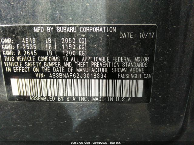 4S3BNAF62J3018334 Subaru Legacy Premium