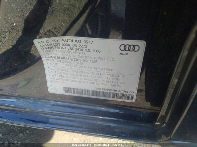 WA18NAF49HA175030 Audi Allroad Premium Plus