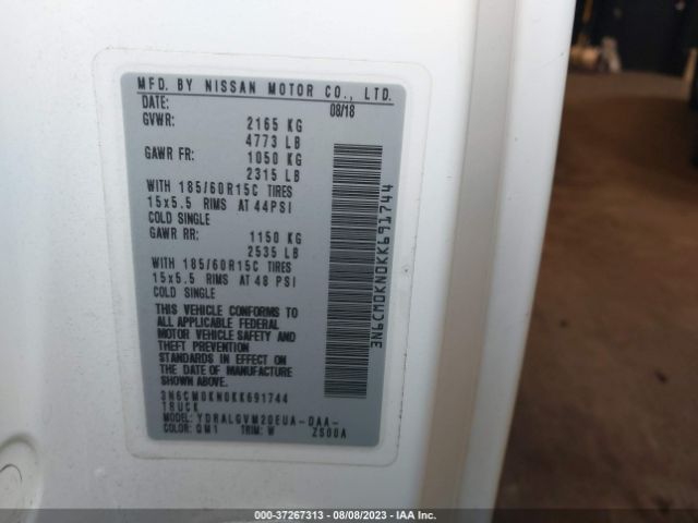 3N6CM0KN0KK691744 Nissan NV200 SV