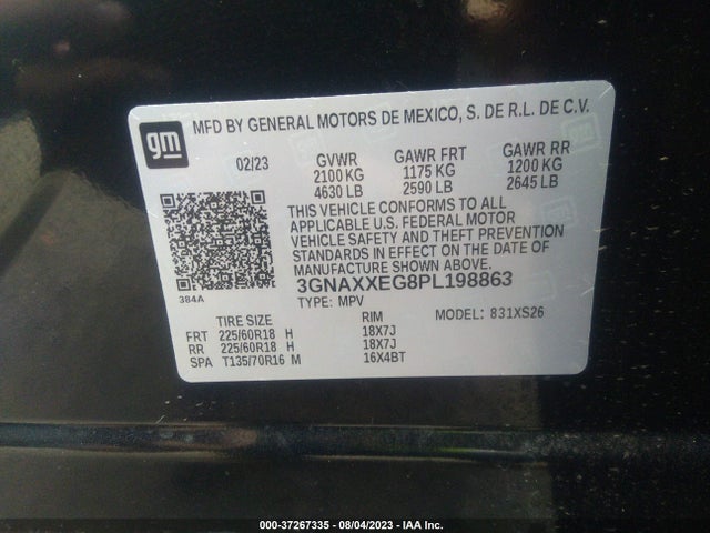 Chevrolet Equinox Premier 2023 3GNAXXEG8PL198863 Image 9