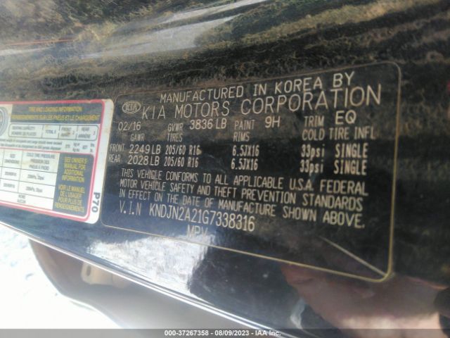 KNDJN2A21G7338316 KIA Soul Base
