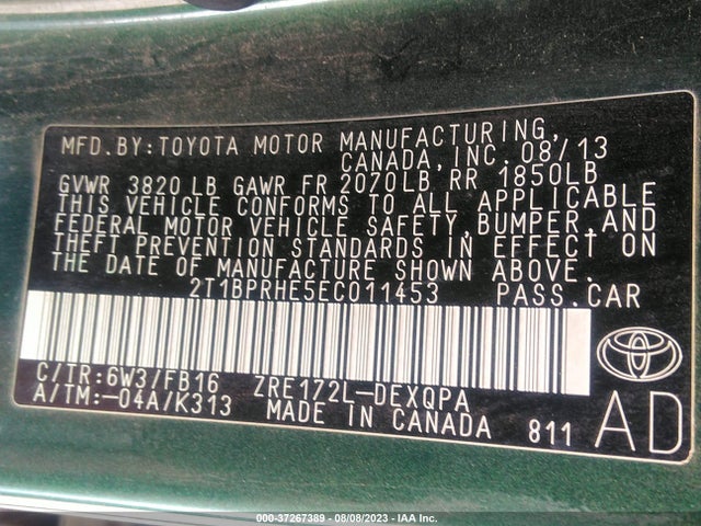 Toyota Corolla Le Eco 2014 2T1BPRHE5EC011453 Image 15