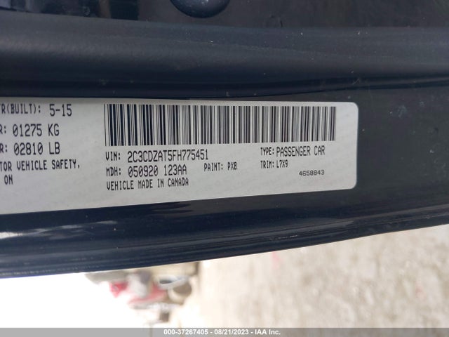 2015 DODGE CHALLENGER R/T VIN: 2C3CDZAT5FH775451
