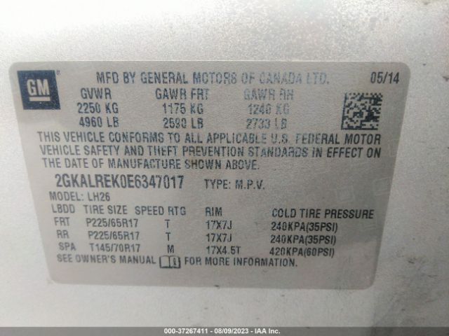 2GKALREK0E6347017 GMC Terrain Sle