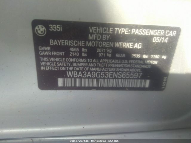 WBA3A9G53ENS65597 BMW 3 Series 335i