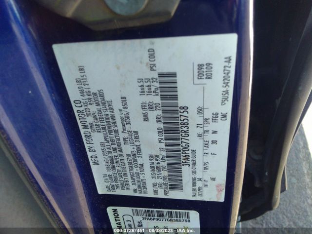 3FA6P0G77GR385758 Ford FUSION S