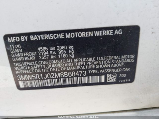 3MW5R1J02M8B68473 BMW 3 Series 330i