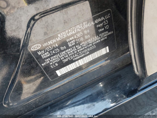 Hyundai SONATA GLS 2014 5NPEB4AC2EH906855 Image 14