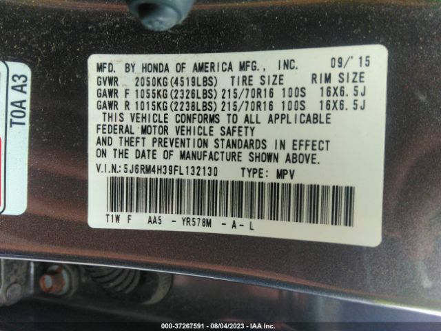 5J6RM4H39FL132130 Honda CR-V LX