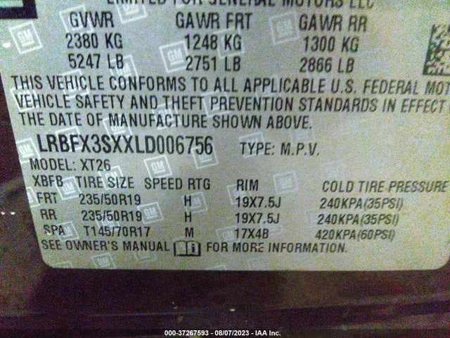 Buick Envision Awd Premium I 2020 LRBFX3SXXLD006756 Image 9