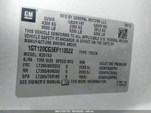 1GT120CG3EF110522 GMC Sierra 2500hd Sle