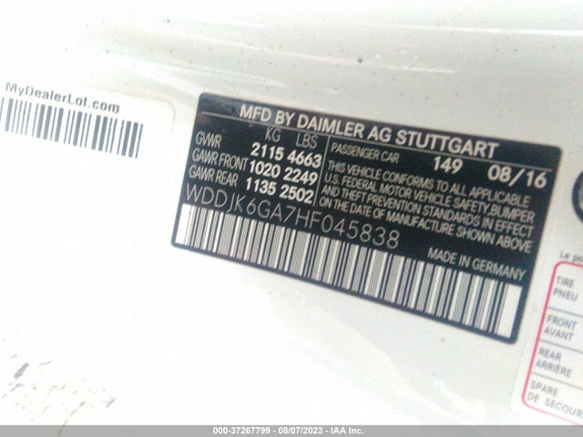 2017 Mercedes-Benz SL-Class, VIN: WDDJK6GA7HF045838