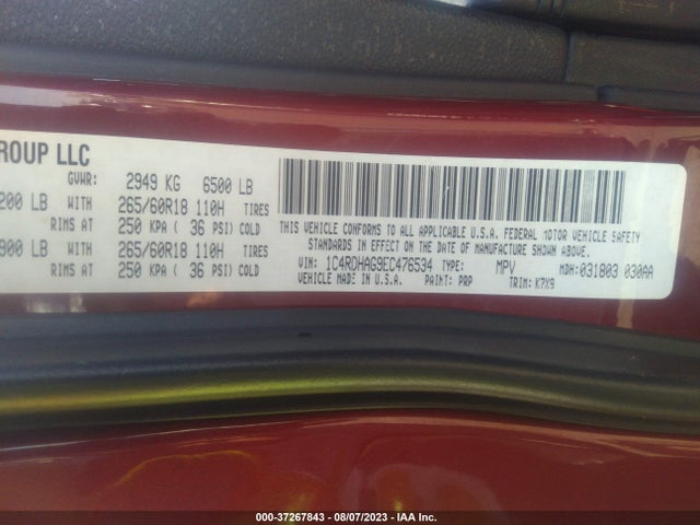 Dodge Durango Sxt 2014 1C4RDHAG9EC476534 Image 15