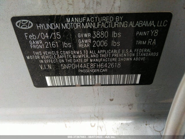 Hyundai ELANTRA SE 2015 5NPDH4AE8FH642618 Image 15