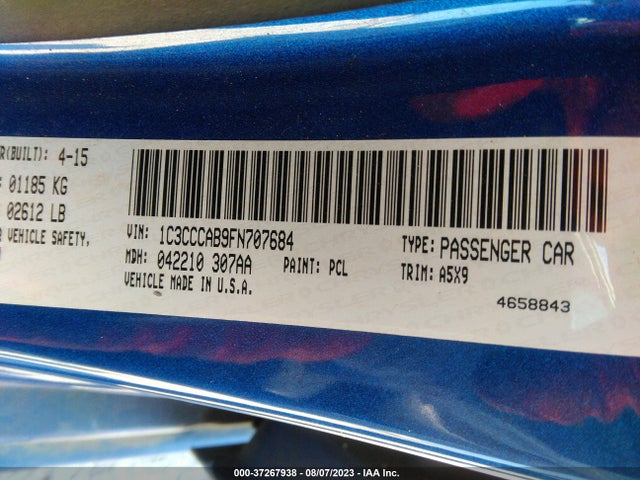 Chrysler 200 Limited 2015 1C3CCCAB9FN707684 Image 9