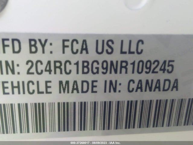2C4RC1BG9NR109245 Chrysler Pacifica Touring L